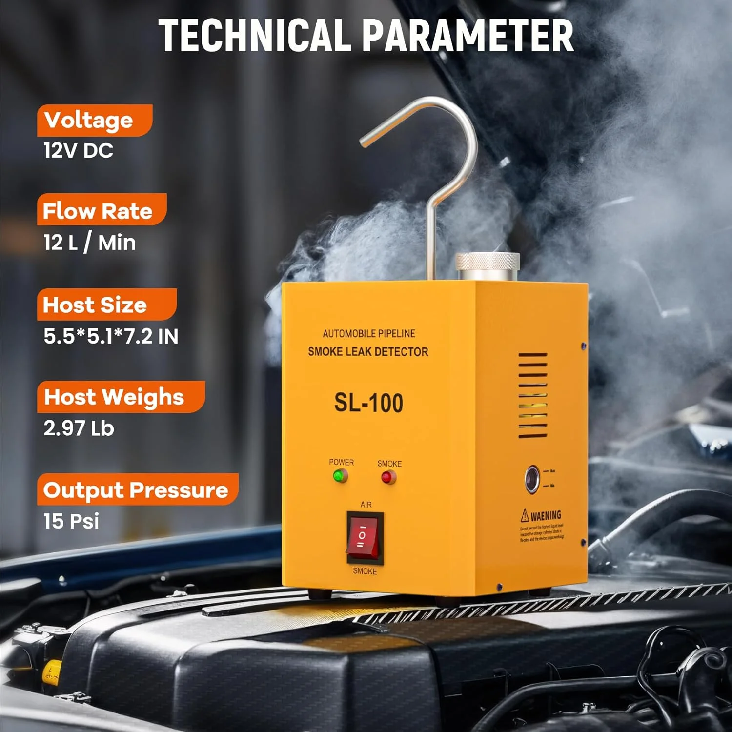 دستگاه نشت یاب دود خودرو Villabliss SL100، جریان خروجی بالا 12 لیتر در دقیقه، پمپ هوای داخلی تستر تشخیص خلاء Evap، دستگاه دود خودرو سیستم لوله تشخیص سوخت برای خودرو