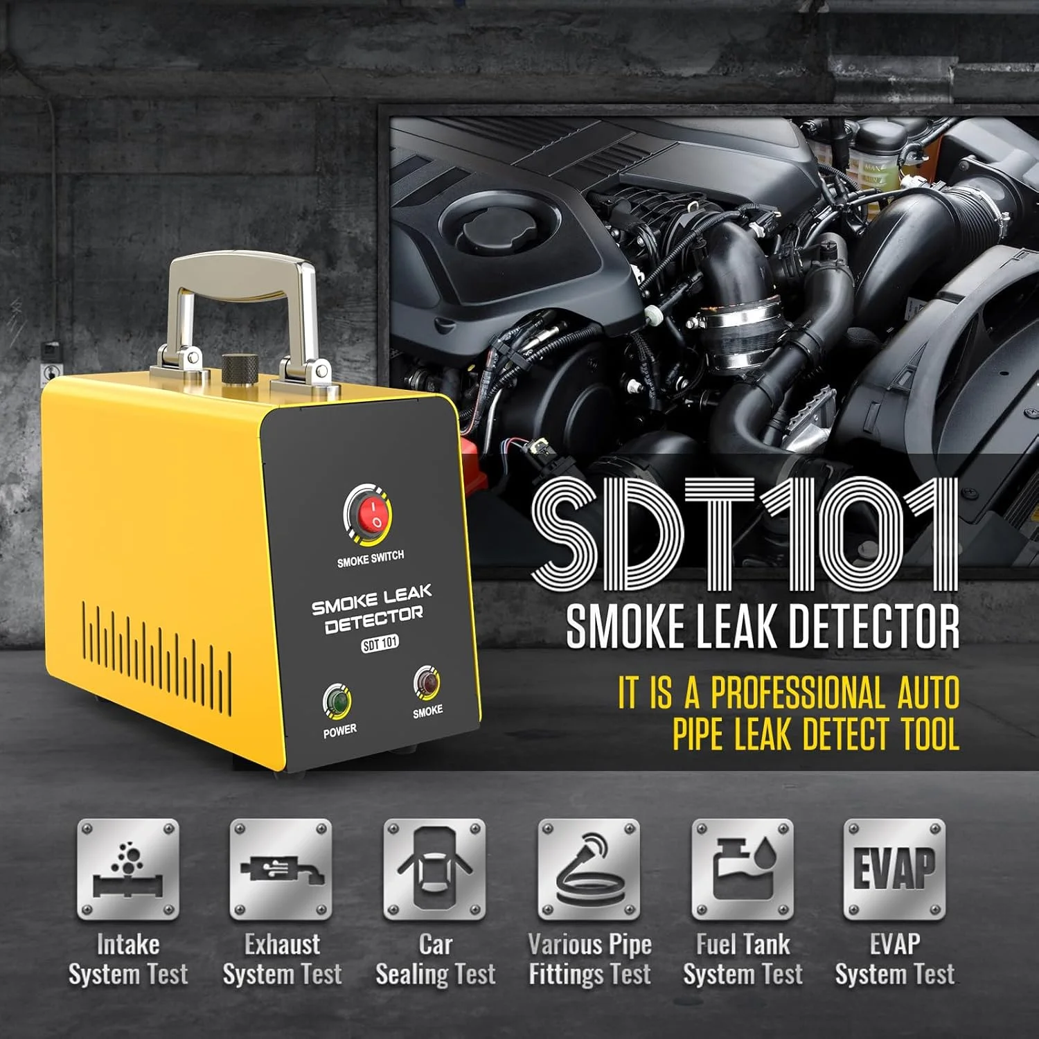 دستگاه تشخیص نشت دود QPKING مدل SDT101، دستگاه تشخیص نشت سوخت EVAP، دستگاه مه ساز خودرو، دستگاه تست نشت لوله خودرو، مناسب برای 12 ولت تمام خودروها دستگاه تشخیص نشت دود QPKING مدل SDT101، دستگاه تشخیص نشت سوخت EVAP، دستگاه مه ساز خودرو، دستگاه تست نشت لوله خودرو، مناسب برای 12 ولت تمام خودروها