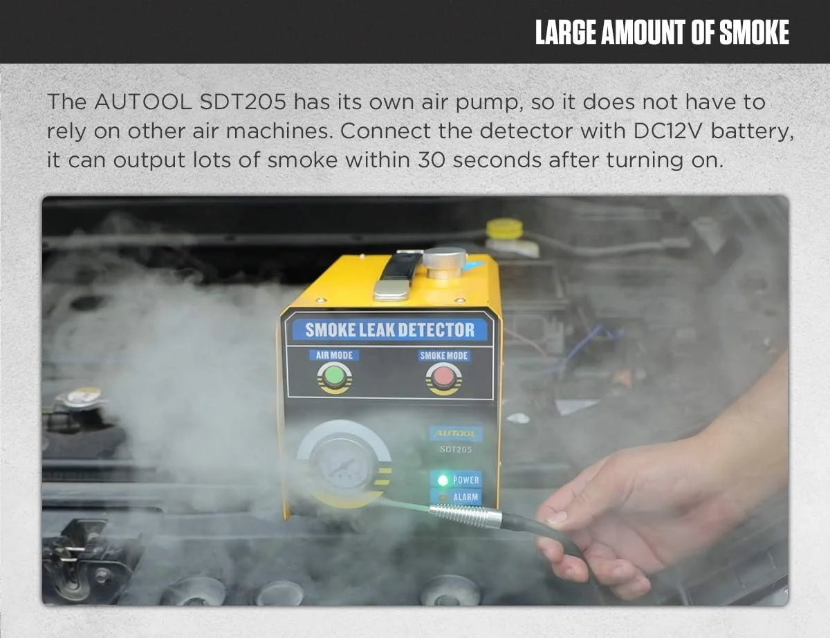 دستگاه تشخیص نشت دود QPKING، تستر تشخیصی نشت سوخت خودرو 2 حالته، تستر نشت سیستم لوله کشی، دستگاه تشخیص نشت EVAP برای خودروهای 12 ولت