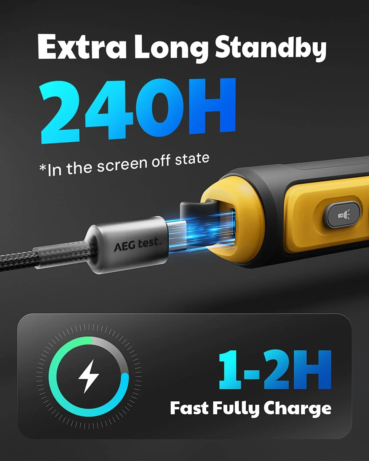 دتکتور مونوکسید کربن قابل حمل AEGTEST AGT-2459، 0 تا 1000 PPM، CO قابل شارژ با آلارم صوتی/تصویری، صفحه نمایش رنگی TFT برای خانه، مسافرت، صنعت و استفاده سیار - زرد