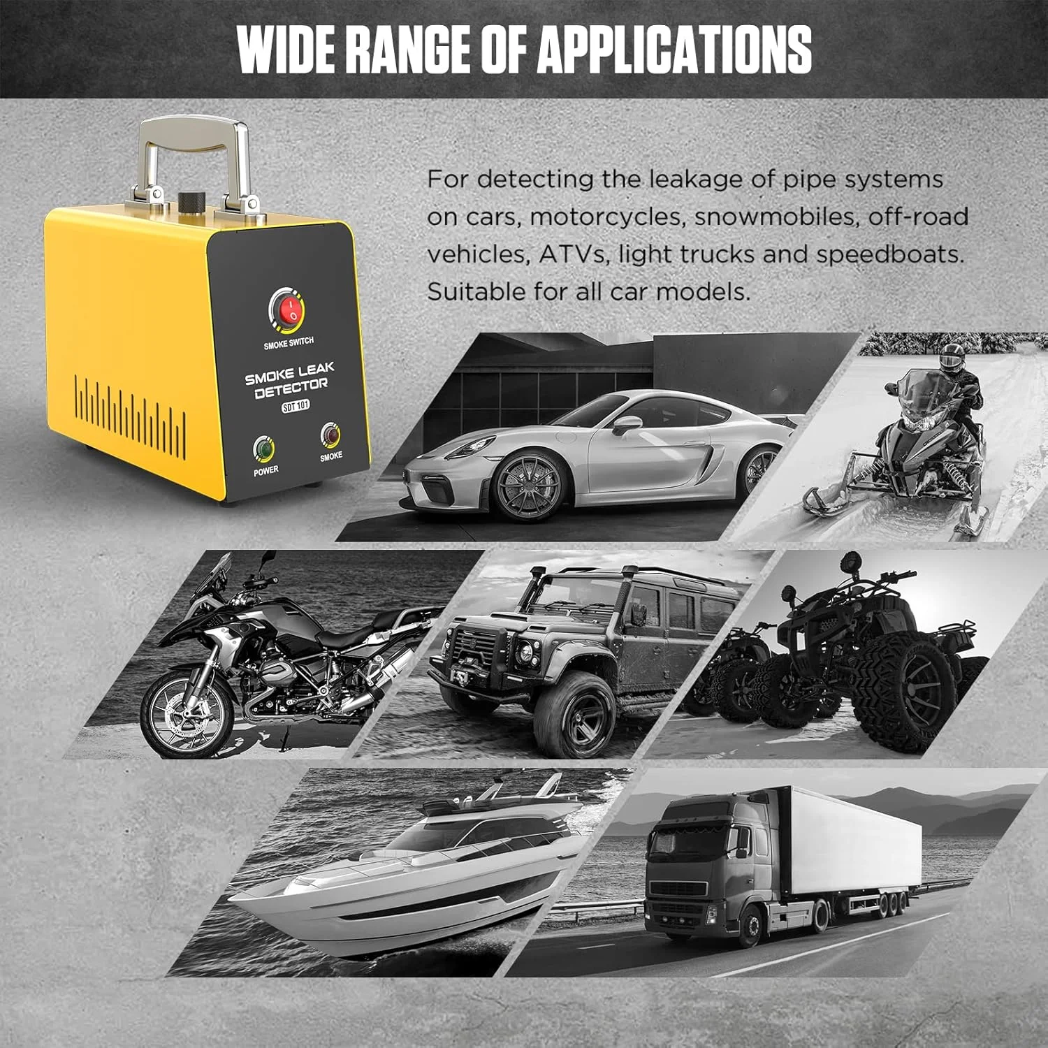 دستگاه تشخیص نشت دود QPKING مدل SDT101، دستگاه تشخیص نشت سوخت EVAP، دستگاه مه ساز خودرو، دستگاه تست نشت لوله خودرو، مناسب برای 12 ولت تمام خودروها دستگاه تشخیص نشت دود QPKING مدل SDT101، دستگاه تشخیص نشت سوخت EVAP، دستگاه مه ساز خودرو، دستگاه تست نشت لوله خودرو، مناسب برای 12 ولت تمام خودروها