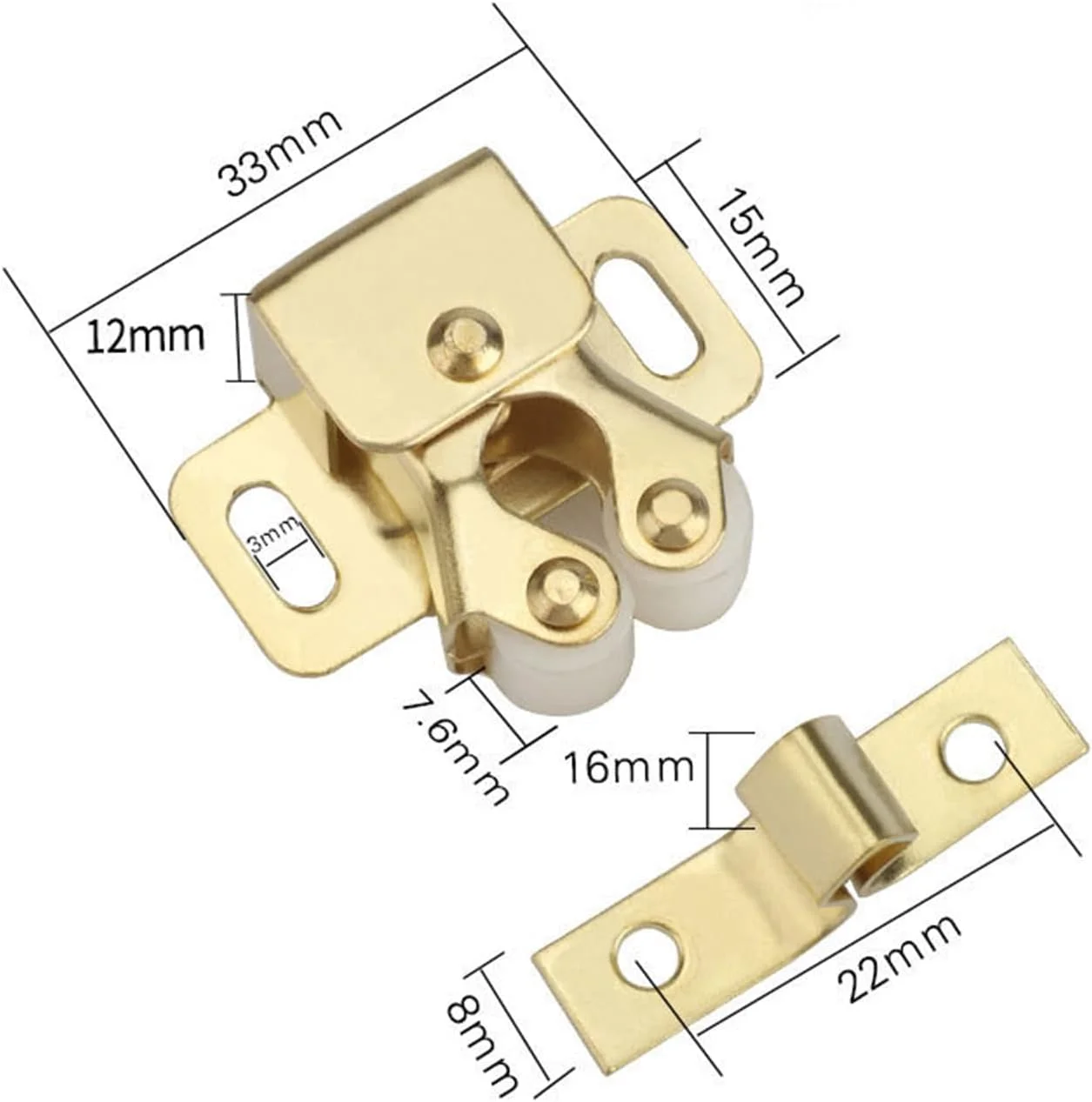 گیره درب، سخت افزار قفل درب کابینت دو غلتکی، قفل کابینت غلتکی با روکش روی با پیچ برای کابینت مبلمان منزل، 4 رنگ گیره درب، سخت افزار قفل درب کابینت دو غلتکی، قفل کابینت غلتکی با روکش روی با پیچ برای کابینت مبلمان منزل، 4 رنگ