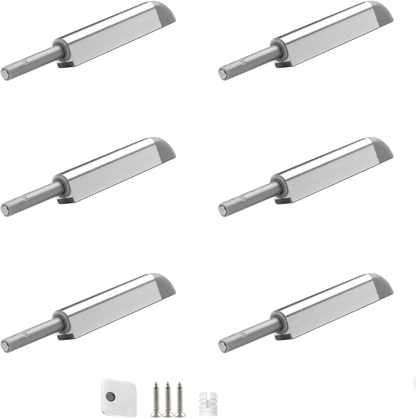 مگنت درب Joyzzz، بست مگنتی فشاری برای باز کردن، نقره ای، 6 عددی، مناسب برای کابینت و کشو، مگنت قوی برای درب های مخفی در آشپزخانه، RV، کمد و مبلمان اداری مگنت درب Joyzzz، بست مگنتی فشاری برای باز کردن، نقره ای، 6 عددی، مناسب برای کابینت و کشو، مگنت قوی برای درب های مخفی در آشپزخانه، RV، کمد و مبلمان اداری