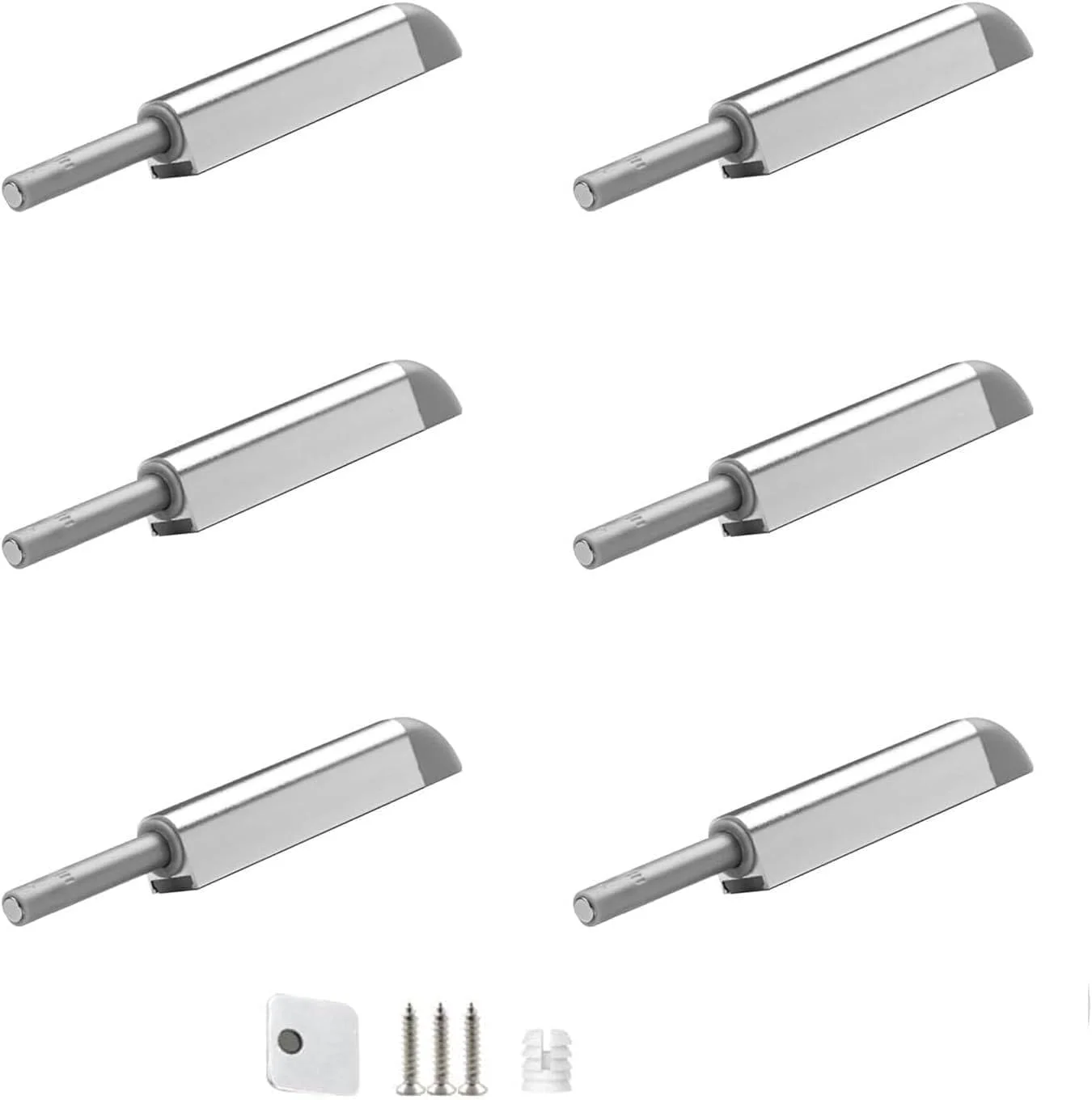 قفل مگنتی درب کابینت Joyzzz، بسته 6 عددی نقره ای، با قدرت نگهداری بالا، مکانیزم فشاری برای باز شدن آسان کشوها، کمدها و واحدهای ذخیره سازی قفل مگنتی درب کابینت Joyzzz، بسته 6 عددی نقره ای، با قدرت نگهداری بالا، مکانیزم فشاری برای باز شدن آسان کشوها، کمدها و واحدهای ذخیره سازی