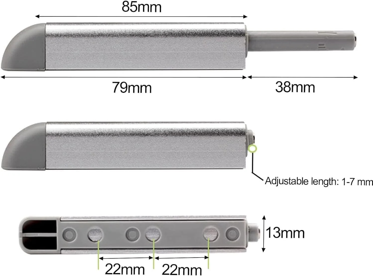 قفل مگنتی درب کابینت Joyzzz، بسته 6 عددی نقره ای، با قدرت نگهداری بالا، مکانیزم فشاری برای باز شدن آسان کشوها، کمدها و واحدهای ذخیره سازی