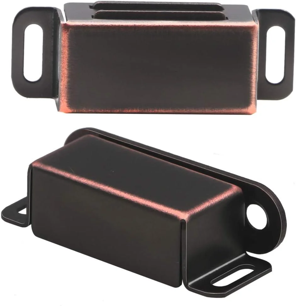 مگنت درب کابینت kaileyouxiangongsi، قفل سنگین برای درب کمد، کابینت و مبلمان، مگنت استیل ضد زنگ، برنز روغنی (بسته 8 عددی)