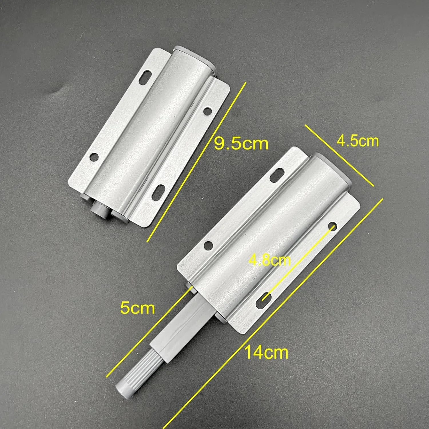 JZK 2 عدد قفل فشاری نقره ای برای باز کردن درب، مگنت کابینت، باز کننده فشاری با پیچ برای درب کابینت آشپزخانه منزل، کمد لباس و کشو JZK 2 عدد قفل فشاری نقره ای برای باز کردن درب، مگنت کابینت، باز کننده فشاری با پیچ برای درب کابینت آشپزخانه منزل، کمد لباس و کشو