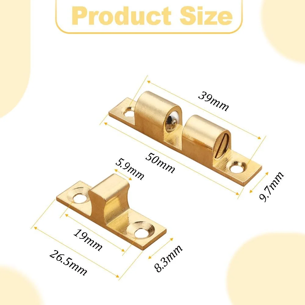CEEYSEE بسته 6 عددی قفل دو توپی 50 میلی متری برنجی درب کابینت، قفل مبلمان با پیچ برای کابینت ها، قفسه های کتاب، درب های کمد (50 میلی متر / DQMK) CEEYSEE بسته 6 عددی قفل دو توپی 50 میلی متری برنجی درب کابینت، قفل مبلمان با پیچ برای کابینت ها، قفسه های کتاب، درب های کمد (50 میلی متر / DQMK)