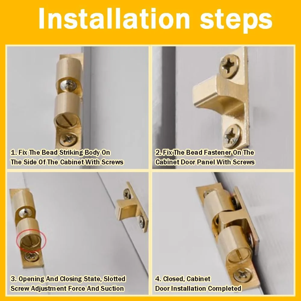 CEEYSEE بسته 6 عددی قفل دو توپی 50 میلی متری برنجی درب کابینت، قفل مبلمان با پیچ برای کابینت ها، قفسه های کتاب، درب های کمد (50 میلی متر / DQMK) CEEYSEE بسته 6 عددی قفل دو توپی 50 میلی متری برنجی درب کابینت، قفل مبلمان با پیچ برای کابینت ها، قفسه های کتاب، درب های کمد (50 میلی متر / DQMK)