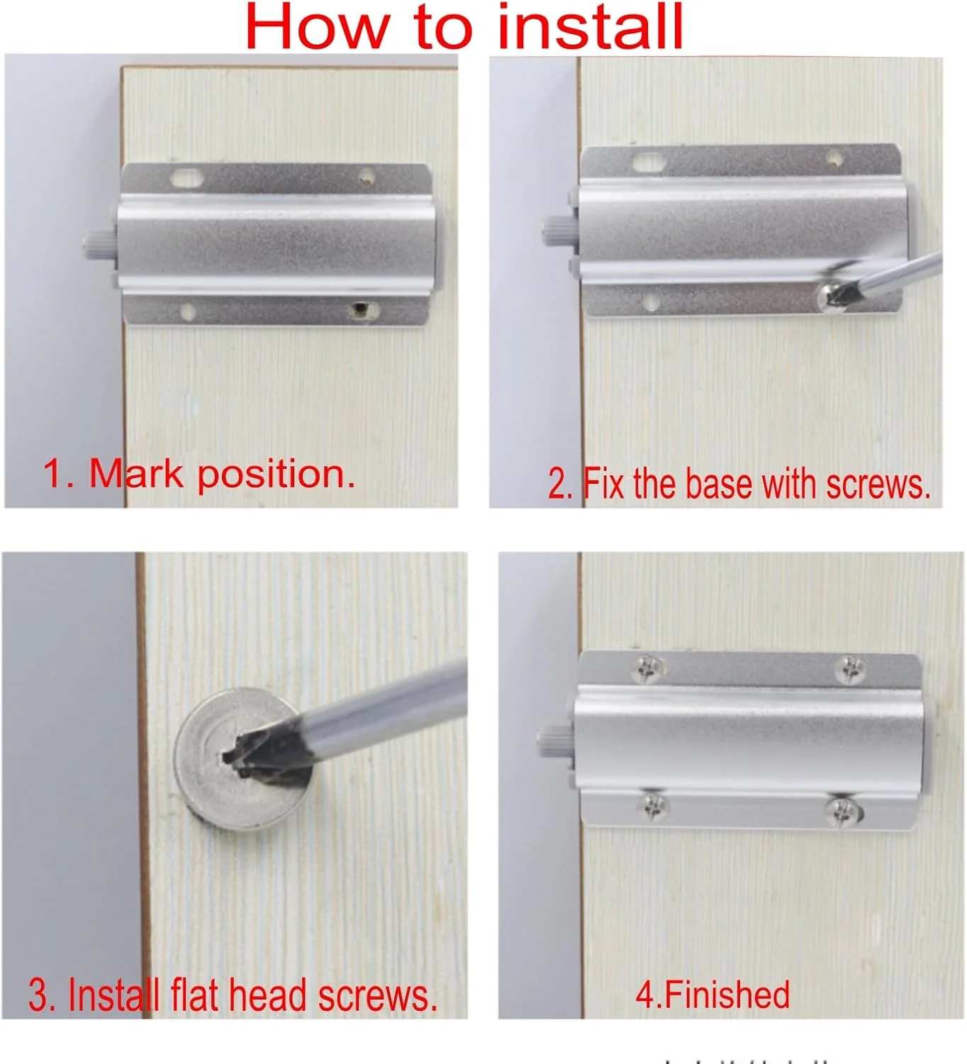 JZK 2 عدد قفل فشاری نقره ای برای باز کردن درب، مگنت کابینت، باز کننده فشاری با پیچ برای درب کابینت آشپزخانه منزل، کمد لباس و کشو JZK 2 عدد قفل فشاری نقره ای برای باز کردن درب، مگنت کابینت، باز کننده فشاری با پیچ برای درب کابینت آشپزخانه منزل، کمد لباس و کشو