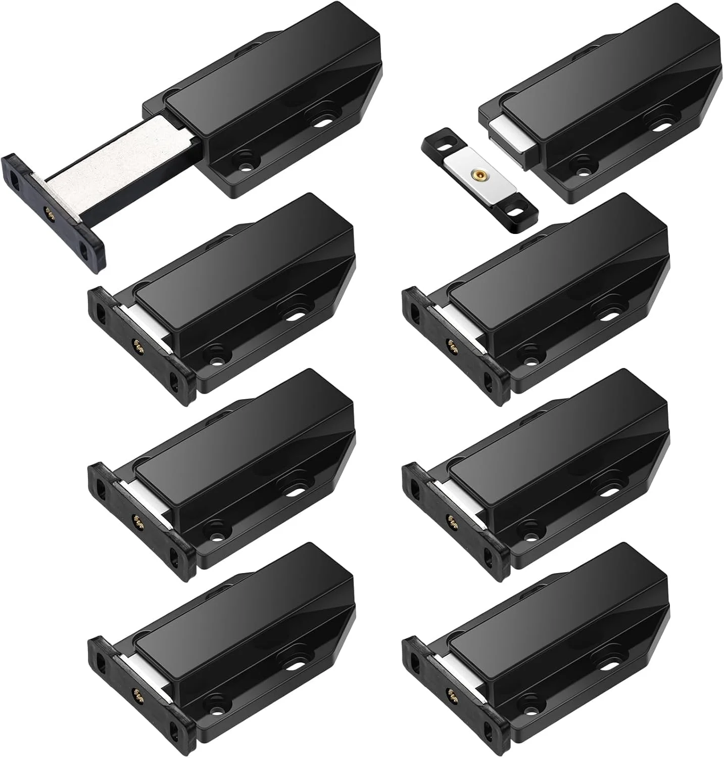قفل فشاری مغناطیسی سنگین KASTWAVE برای کابینت ها و درب های بزرگ - بسته 8 عددی سخت افزار رهاسازی لمسی مشکی، قفل های کشوی آشپزخانه فشاری برای باز کردن و سیستم گیره ای فشاری قفل فشاری مغناطیسی سنگین KASTWAVE برای کابینت ها و درب های بزرگ - بسته 8 عددی سخت افزار رهاسازی لمسی مشکی، قفل های کشوی آشپزخانه فشاری برای باز کردن و سیستم گیره ای فشاری