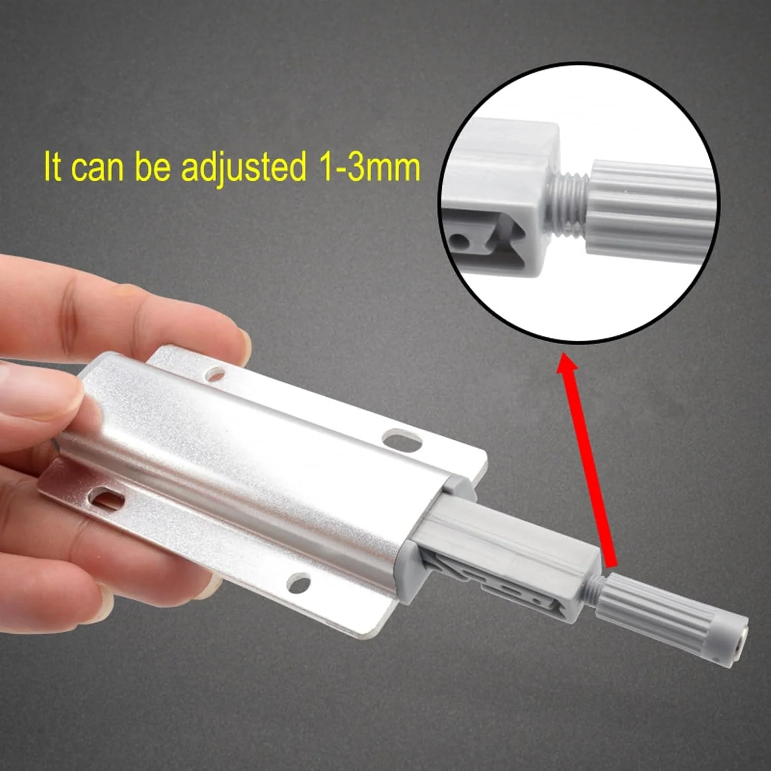 JZK 2 عدد قفل فشاری نقره ای برای باز کردن درب، مگنت کابینت، باز کننده فشاری با پیچ برای درب کابینت آشپزخانه منزل، کمد لباس و کشو JZK 2 عدد قفل فشاری نقره ای برای باز کردن درب، مگنت کابینت، باز کننده فشاری با پیچ برای درب کابینت آشپزخانه منزل، کمد لباس و کشو