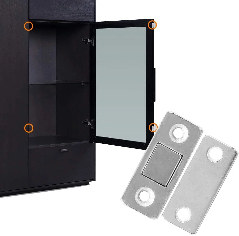 مارهاینچس 10 عدد مگنت درب کابینت استیل ضد زنگ مدرن، مگنت درب مغناطیسی برای قفسه های آشپزخانه، کمدها و سخت افزار مبلمان