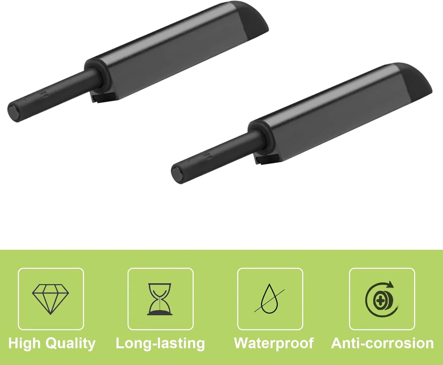قفل لمسی مغناطیسی، قفل درب مغناطیسی فشاری برای باز کردن، بست های مغناطیسی قابل تنظیم، ضربه گیر برای آشپزخانه، کمد، گنجه، درب کابینت، کمد لباس (6 عدد) (مشکی)