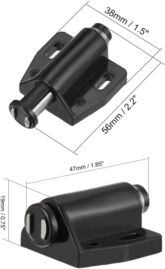 قفل مگنتی فشاری مشکی نایلونی برای درب کابینت و کرکره قفل مگنتی فشاری مشکی نایلونی برای درب کابینت و کرکره