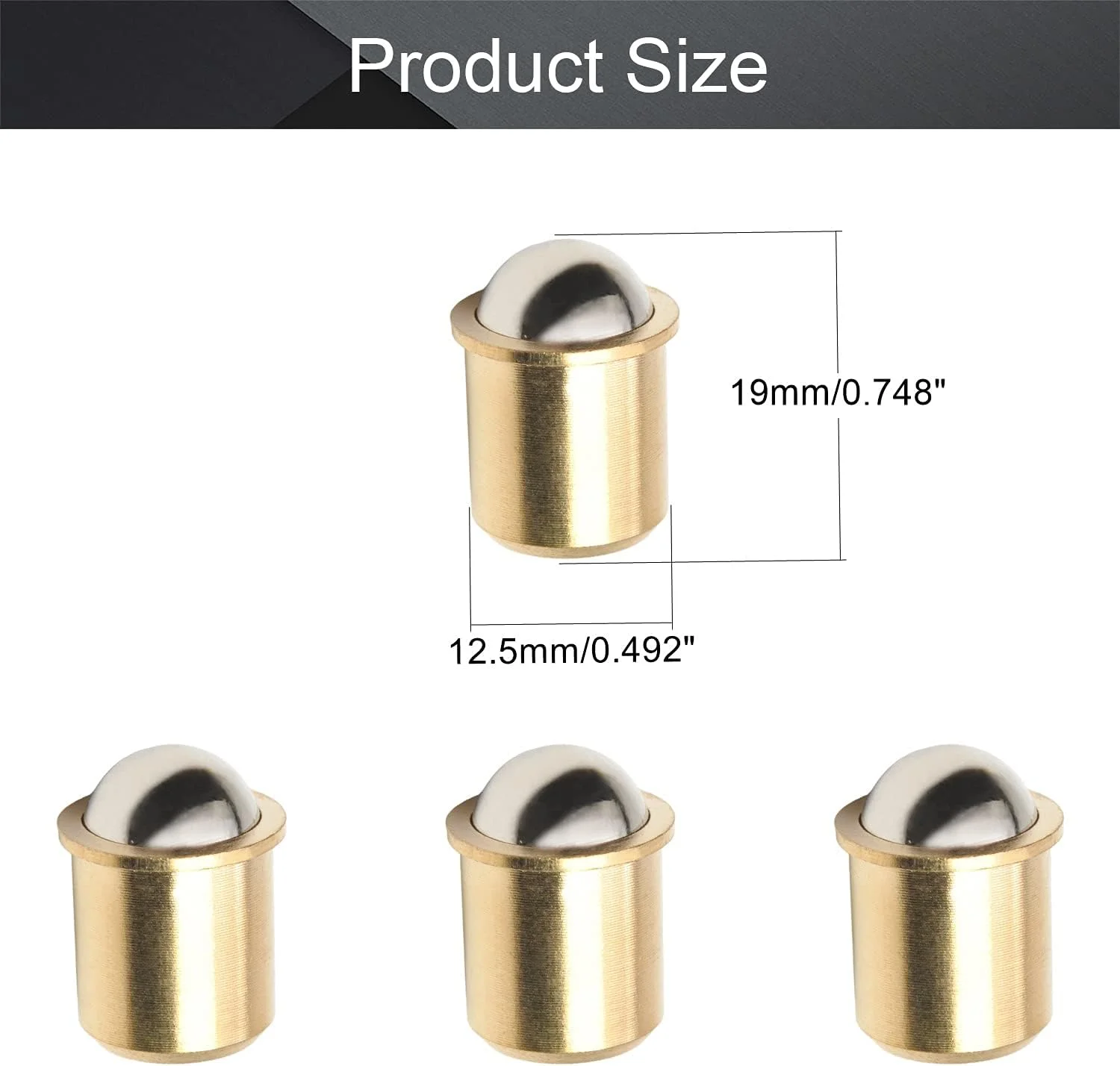 MroMax 5 عدد قفل توپی درب کمد آبکاری برنجی قطر 12.5 میلی متر بلبرینگ درب 12.5x18.5 میلی متر (قطرxارتفاع) به همراه صفحه ضربه گیر، اتصالات مبلمان برای درب کابینت کمد کشو MroMax 5 عدد قفل توپی درب کمد آبکاری برنجی قطر 12.5 میلی متر بلبرینگ درب 12.5x18.5 میلی متر (قطرxارتفاع) به همراه صفحه ضربه گیر، اتصالات مبلمان برای درب کابینت کمد کشو