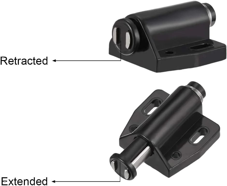 قفل مگنتی فشاری مشکی نایلونی برای درب کابینت و کرکره قفل مگنتی فشاری مشکی نایلونی برای درب کابینت و کرکره