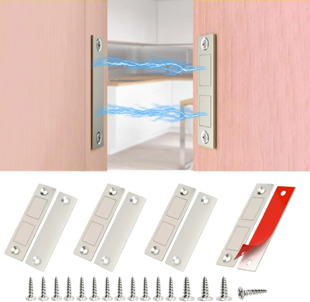 بسته چهارتایی آهنربای کابینت siismi، آهنرباهای فوق العاده نازک و قوی برای بستن درب کابینت مبلمان بسته چهارتایی آهنربای کابینت siismi، آهنرباهای فوق العاده نازک و قوی برای بستن درب کابینت مبلمان
