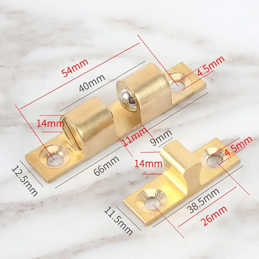 Shiwaki 5 عدد قفل توپی برنجی جامد قابل تنظیم با غلتک توپی دوبل، سخت افزار مناسب برای درب کمد و مبلمان (70 میلی متر) Shiwaki 5 عدد قفل توپی برنجی جامد قابل تنظیم با غلتک توپی دوبل، سخت افزار مناسب برای درب کمد و مبلمان (70 میلی متر)