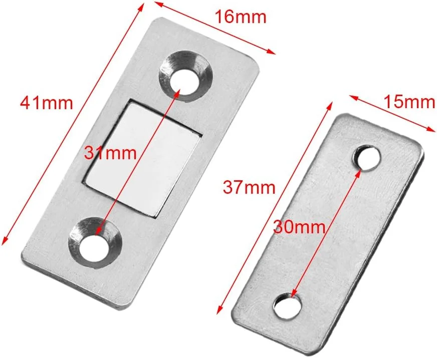 ست قفل مگنتی درب با پیچ، قفل مگنتی فوق العاده نازک و قوی برای درب کابینت و کمد مبلمان به همراه پیچ ست قفل مگنتی درب با پیچ، قفل مگنتی فوق العاده نازک و قوی برای درب کابینت و کمد مبلمان به همراه پیچ