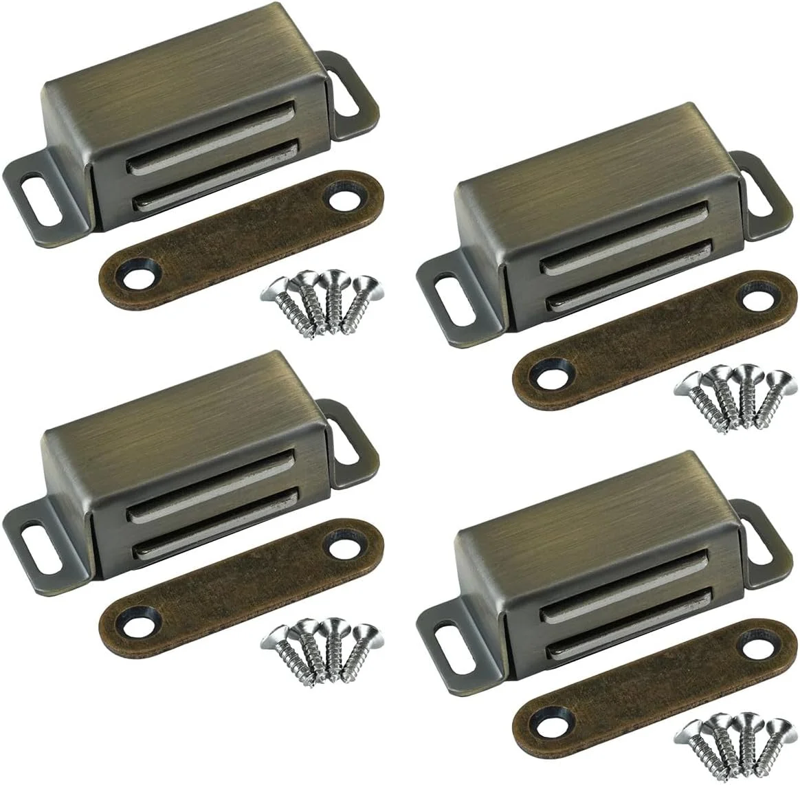 مگنت درب کابینت Selyse، مگنت های قوی 8 کیلوگرمی، کشوهای استیل ضد زنگ، بست مگنت درب، مگنت برای مبلمان و درب بالکن، برنزی (بسته 4 عددی) مگنت درب کابینت Selyse، مگنت های قوی 8 کیلوگرمی، کشوهای استیل ضد زنگ، بست مگنت درب، مگنت برای مبلمان و درب بالکن، برنزی (بسته 4 عددی)