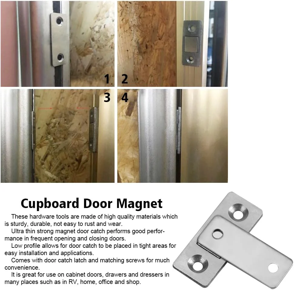 ست قفل مگنتی درب با پیچ، قفل مگنتی فوق العاده نازک و قوی برای درب کابینت و کمد مبلمان به همراه پیچ ست قفل مگنتی درب با پیچ، قفل مگنتی فوق العاده نازک و قوی برای درب کابینت و کمد مبلمان به همراه پیچ