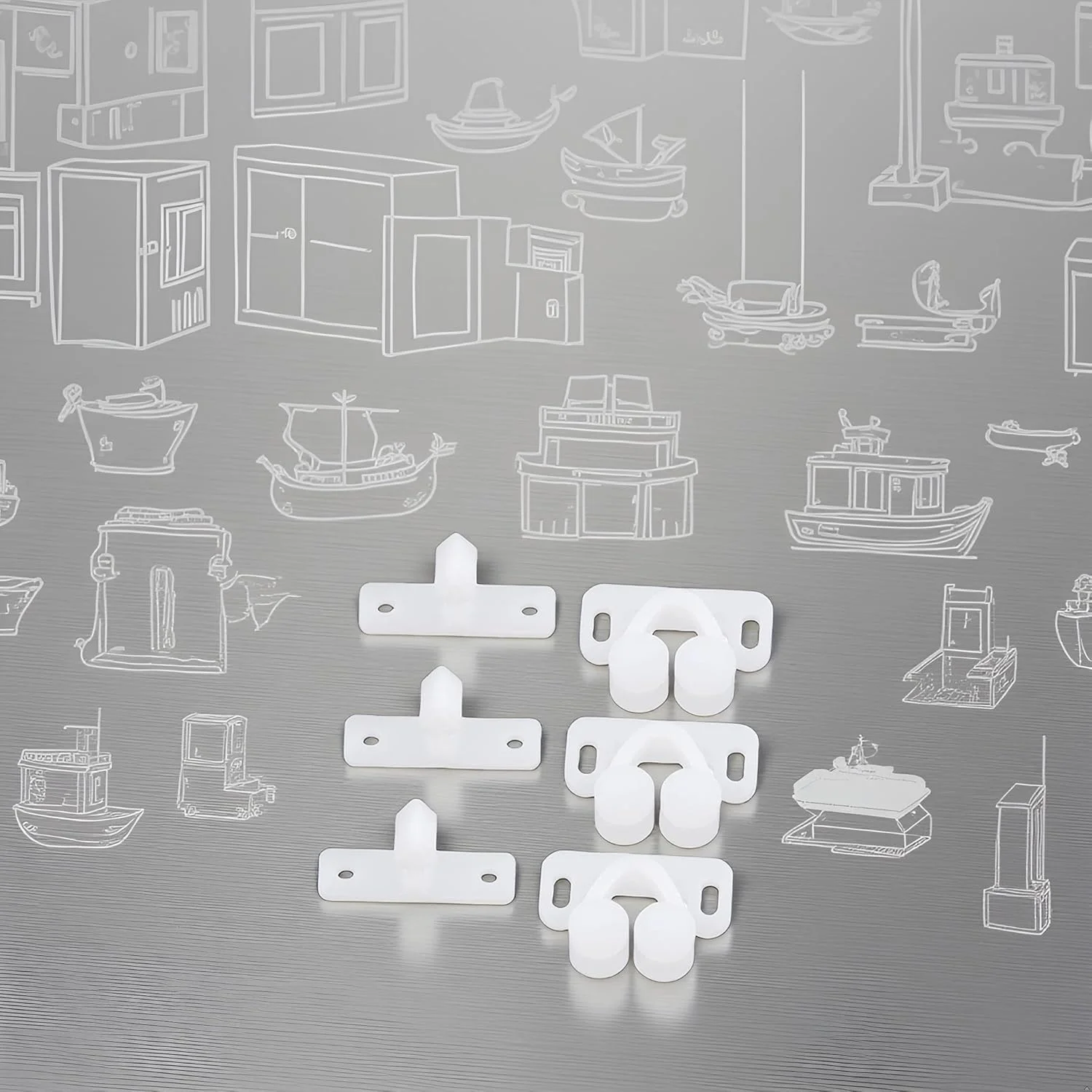 ست 3 عددی قفل توپی سفید دریایی برای درب قایق، کمد، فنری، صفحات پشتی، غلتکی، پلاستیکی، ABS ست 3 عددی قفل توپی سفید دریایی برای درب قایق، کمد، فنری، صفحات پشتی، غلتکی، پلاستیکی، ABS