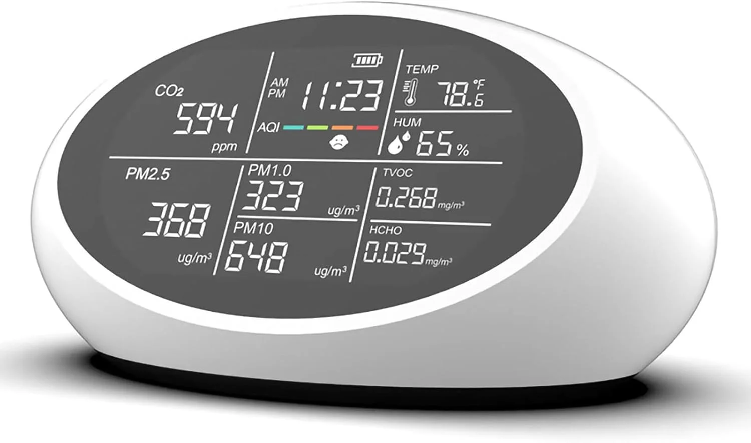 دستگاه سنجش کیفیت هوا 10 در 1 با دقت بالا و قابل حمل، با قابلیت نظارت بر دما و رطوبت در منازل PM2.5 CO2 TVOC دستگاه سنجش کیفیت هوا 10 در 1 با دقت بالا و قابل حمل، با قابلیت نظارت بر دما و رطوبت در منازل PM2.5 CO2 TVOC