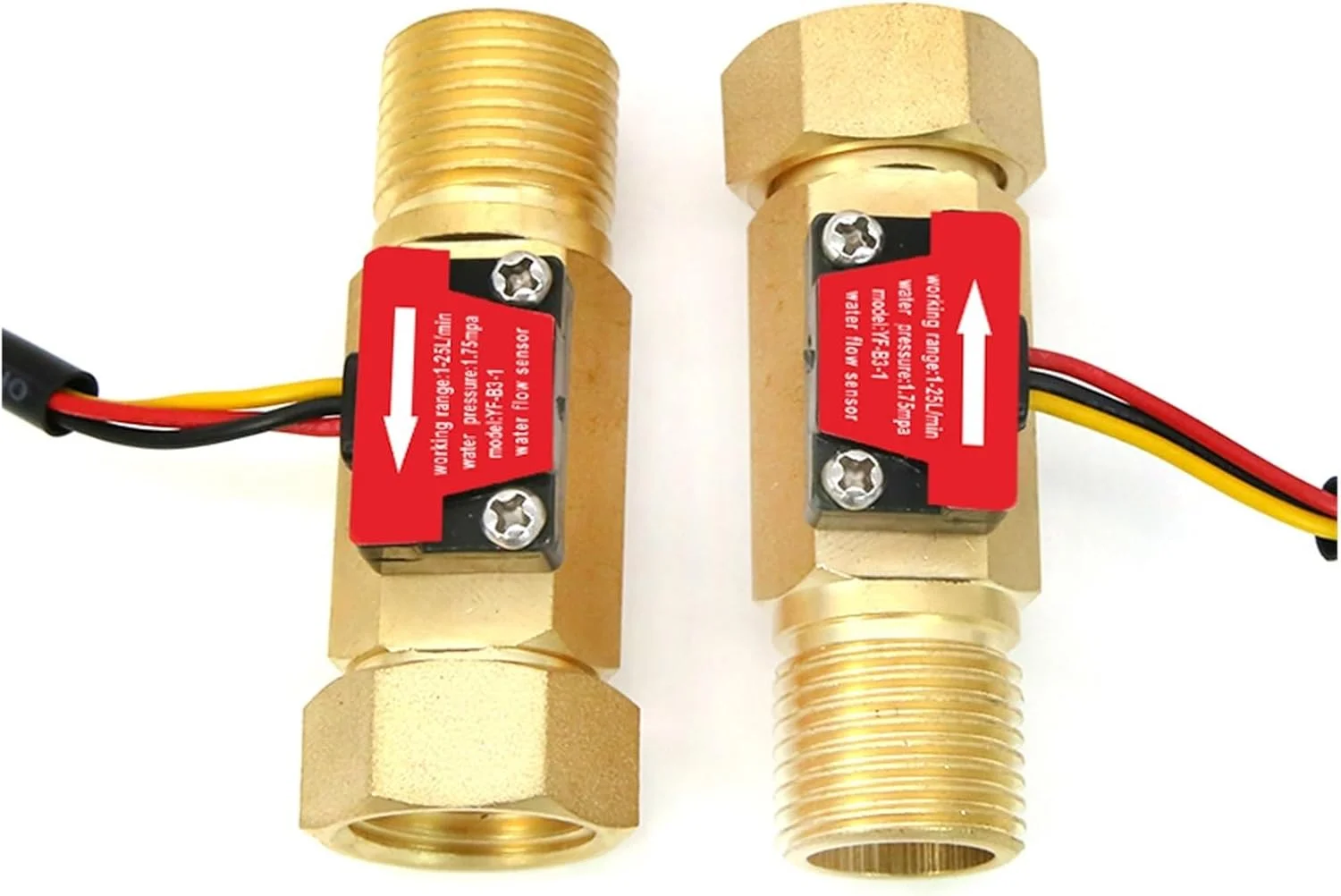 فلومتر آب، 1/2 اینچ رزوه نر ماده جدید، سنسور جریان آب، سنسور اثر هال برنجی 1.75MPa، فلومتر پالس DC5~18 ولت فلومتر آب، 1/2 اینچ رزوه نر ماده جدید، سنسور جریان آب، سنسور اثر هال برنجی 1.75MPa، فلومتر پالس DC5~18 ولت