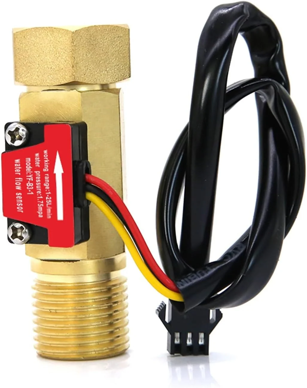 فلومتر آب، 1/2 اینچ رزوه نر ماده جدید، سنسور جریان آب، سنسور اثر هال برنجی 1.75MPa، فلومتر پالس DC5~18 ولت فلومتر آب، 1/2 اینچ رزوه نر ماده جدید، سنسور جریان آب، سنسور اثر هال برنجی 1.75MPa، فلومتر پالس DC5~18 ولت