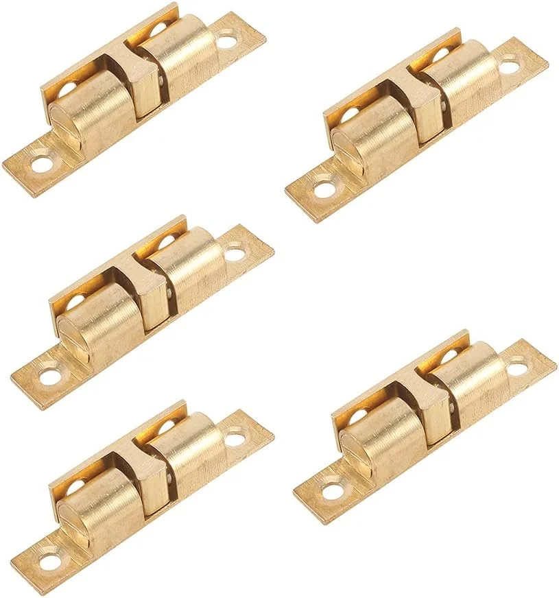 Shiwaki 5 عدد توپ گیر برنجی جامد قابل تنظیم، غلتک کششی دو توپی، سخت افزار قفل برای درب کمد مبلمان (70 میلی متر) Shiwaki 5 عدد توپ گیر برنجی جامد قابل تنظیم، غلتک کششی دو توپی، سخت افزار قفل برای درب کمد مبلمان (70 میلی متر)