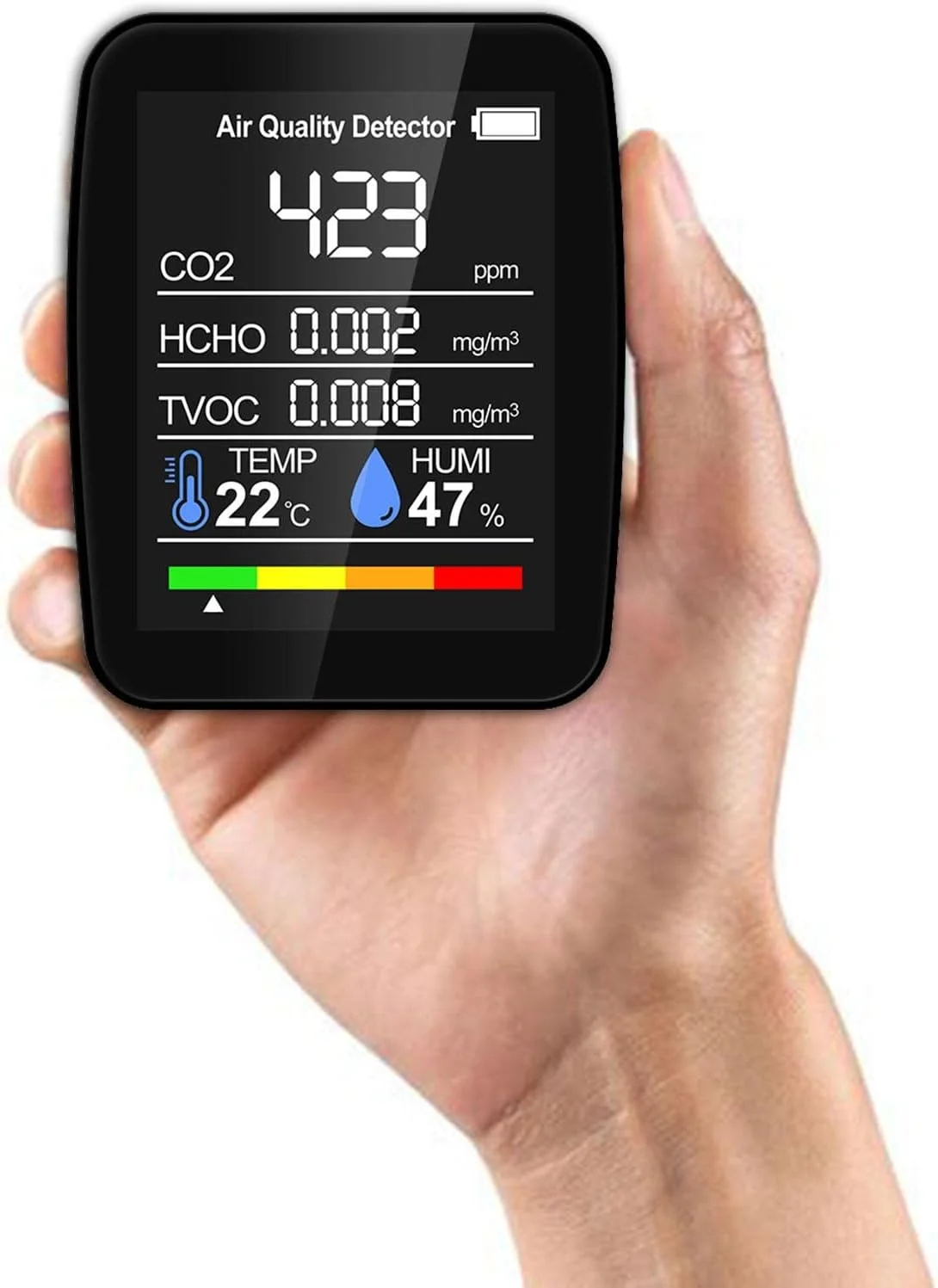 مانیتور کیفیت هوا 400-5000PPM - مانیتور دی اکسید کربن دیجیتال قابل حمل، تستر دما و رطوبت سنج کیفیت هوا با کابل USB برای خانه و دفتر مانیتور کیفیت هوا 400-5000PPM - مانیتور دی اکسید کربن دیجیتال قابل حمل، تستر دما و رطوبت سنج کیفیت هوا با کابل USB برای خانه و دفتر