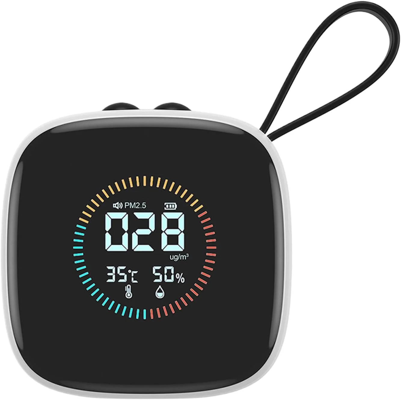 مانیتور کیفیت هوا PM2.5 - تستر رطوبت کوچک با صفحه نمایش LED و بند - تستر رطوبت چند منظوره خانگی برای اتاق خواب و نشیمن