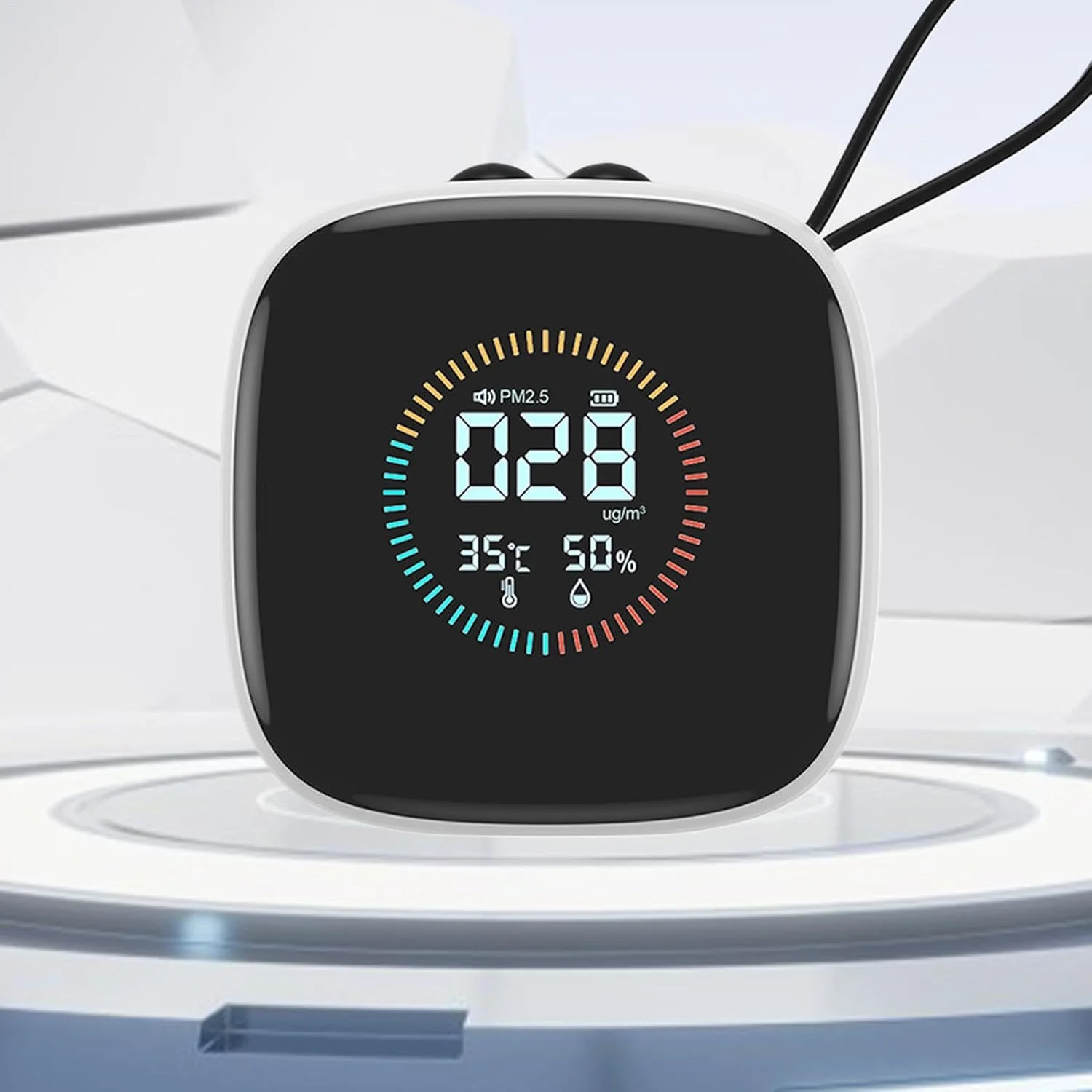 مانیتور کیفیت هوا PM2.5 - تستر رطوبت کوچک با صفحه نمایش LED و بند - تستر رطوبت چند منظوره خانگی برای اتاق خواب و نشیمن