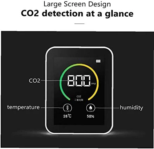 مانیتور رومیزی دی اکسید کربن 3 در 1، سنجش کیفیت هوای داخل خانه، اندازه گیری PPM دی اکسید کربن/رطوبت/دما درجه سانتیگراد/فارنهایت (رنگ: مشکی) مانیتور رومیزی دی اکسید کربن 3 در 1، سنجش کیفیت هوای داخل خانه، اندازه گیری PPM دی اکسید کربن/رطوبت/دما درجه سانتیگراد/فارنهایت (رنگ: مشکی)