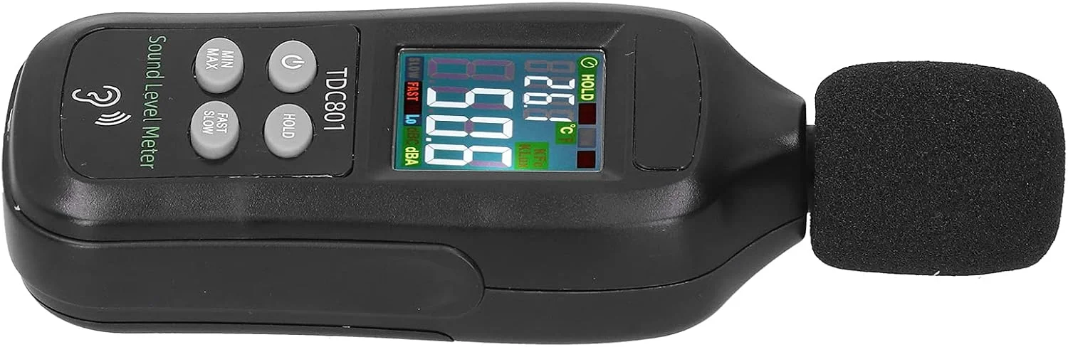 تستر دسی بل صدا نمایشگر LCD، مانیتور سطح صدای دیجیتال 35dB-135dB، تجهیزات مانیتورینگ برای کنترل کیفیت، جنس PVC تستر دسی بل صدا نمایشگر LCD، مانیتور سطح صدای دیجیتال 35dB-135dB، تجهیزات مانیتورینگ برای کنترل کیفیت، جنس PVC