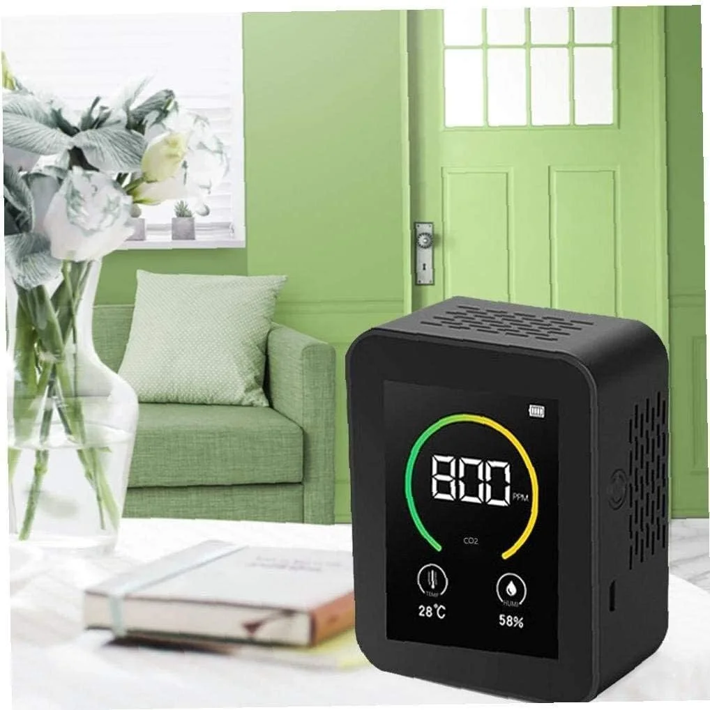 مانیتور رومیزی دی اکسید کربن 3 در 1، سنجش کیفیت هوای داخل خانه، اندازه گیری PPM دی اکسید کربن/رطوبت/دما درجه سانتیگراد/فارنهایت (رنگ: مشکی) مانیتور رومیزی دی اکسید کربن 3 در 1، سنجش کیفیت هوای داخل خانه، اندازه گیری PPM دی اکسید کربن/رطوبت/دما درجه سانتیگراد/فارنهایت (رنگ: مشکی)