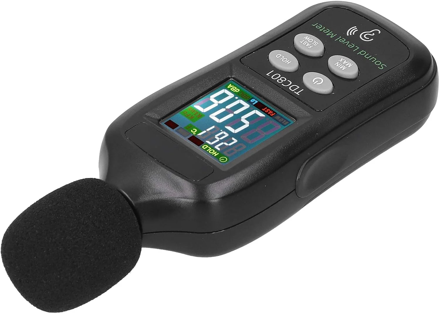 تستر دسی بل صدا نمایشگر LCD، مانیتور سطح صدای دیجیتال 35dB-135dB، تجهیزات مانیتورینگ برای کنترل کیفیت، جنس PVC تستر دسی بل صدا نمایشگر LCD، مانیتور سطح صدای دیجیتال 35dB-135dB، تجهیزات مانیتورینگ برای کنترل کیفیت، جنس PVC