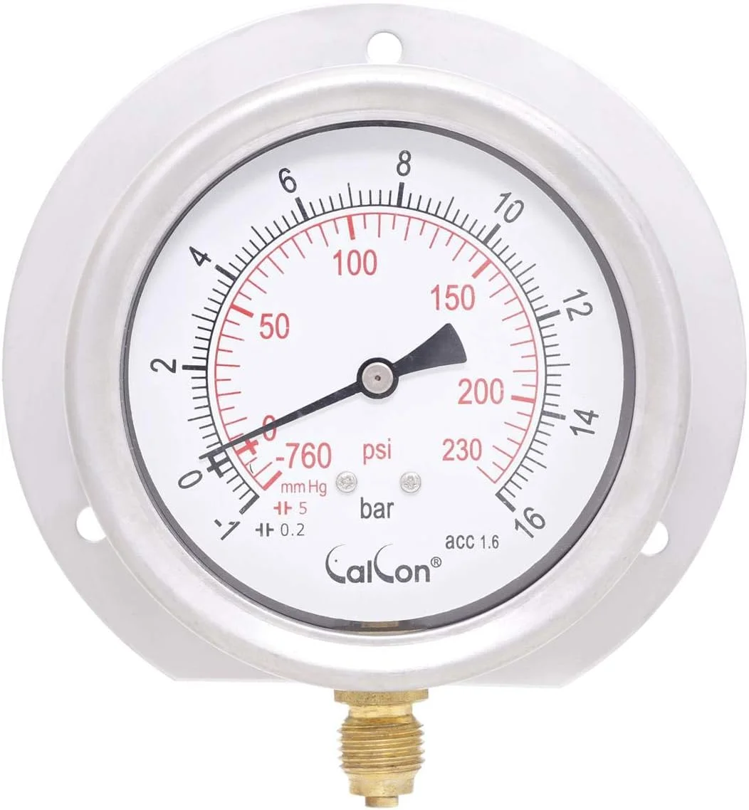 گیج فشار کالکن، CC-10-C-80mm، اتصال از زیر 1/4 اینچ BSP با فلنج گیج فشار کالکن، CC-10-C-80mm، اتصال از زیر 1/4 اینچ BSP با فلنج