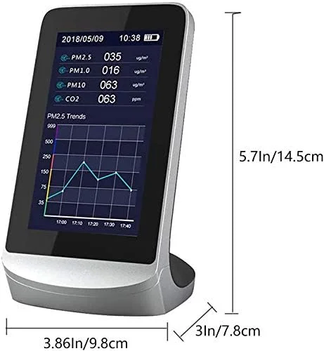 دستگاه تشخیص کیفیت هوا دیجیتال با نمایشگر LCD مدل C20، دستگاه قابل حمل تشخیص دی اکسید کربن و آنالیزور گاز