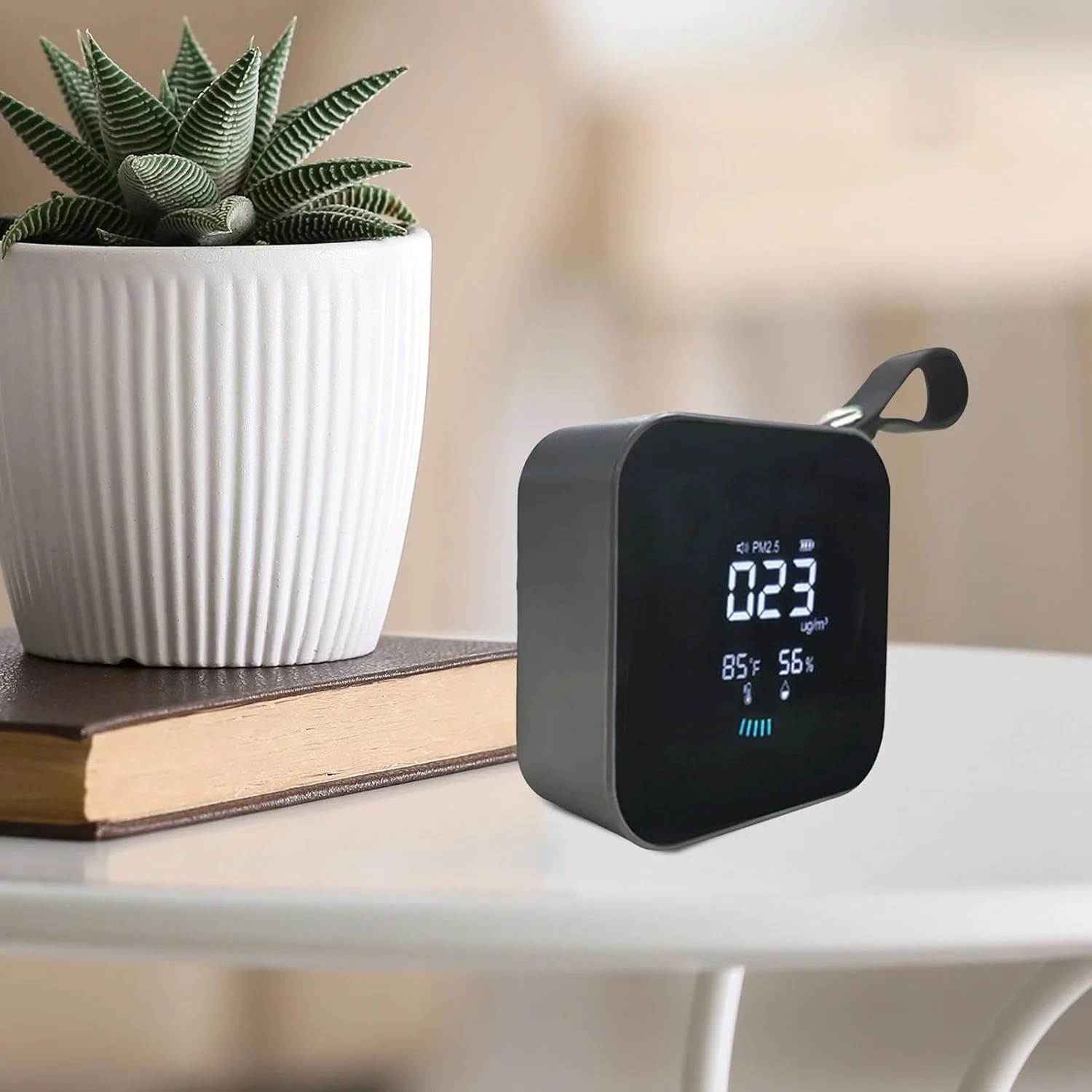ردیاب هوا | نمایشگر LED کوچک با بند شارژ Type-C، مانیتور کیفیت هوا قابل حمل | ابزار تشخیص گرد و غبار چند منظوره برای خانه ها، آشپزخانه