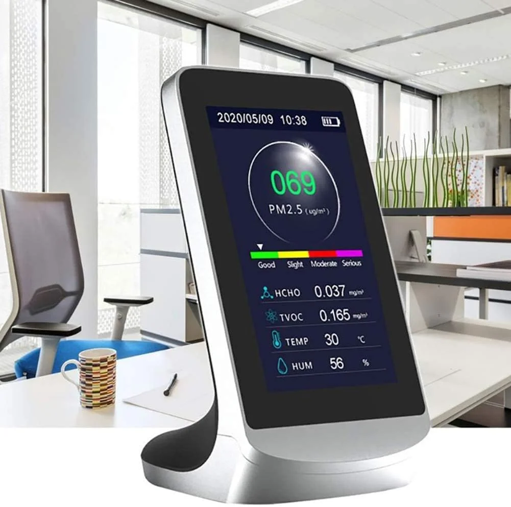 دستگاه تشخیص کیفیت هوا دیجیتال با نمایشگر LCD مدل C20، دستگاه قابل حمل تشخیص دی اکسید کربن و آنالیزور گاز