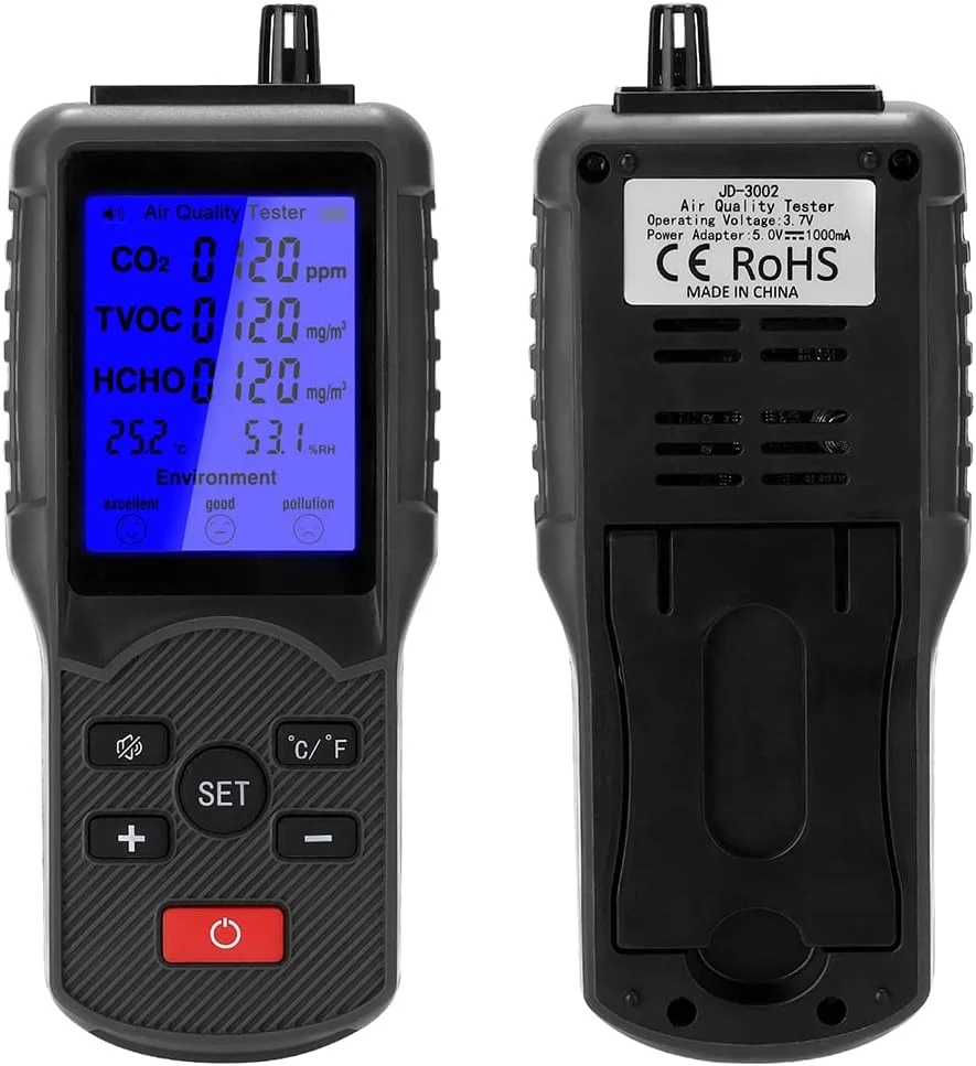 دستگاه تشخیص کیفیت هوا CO2 TVOC HCHO با قابلیت تشخیص جامع دما و رطوبت، مناسب برای گلخانه، خانه، اداره و کارخانه دستگاه تشخیص کیفیت هوا CO2 TVOC HCHO با قابلیت تشخیص جامع دما و رطوبت، مناسب برای گلخانه، خانه، اداره و کارخانه