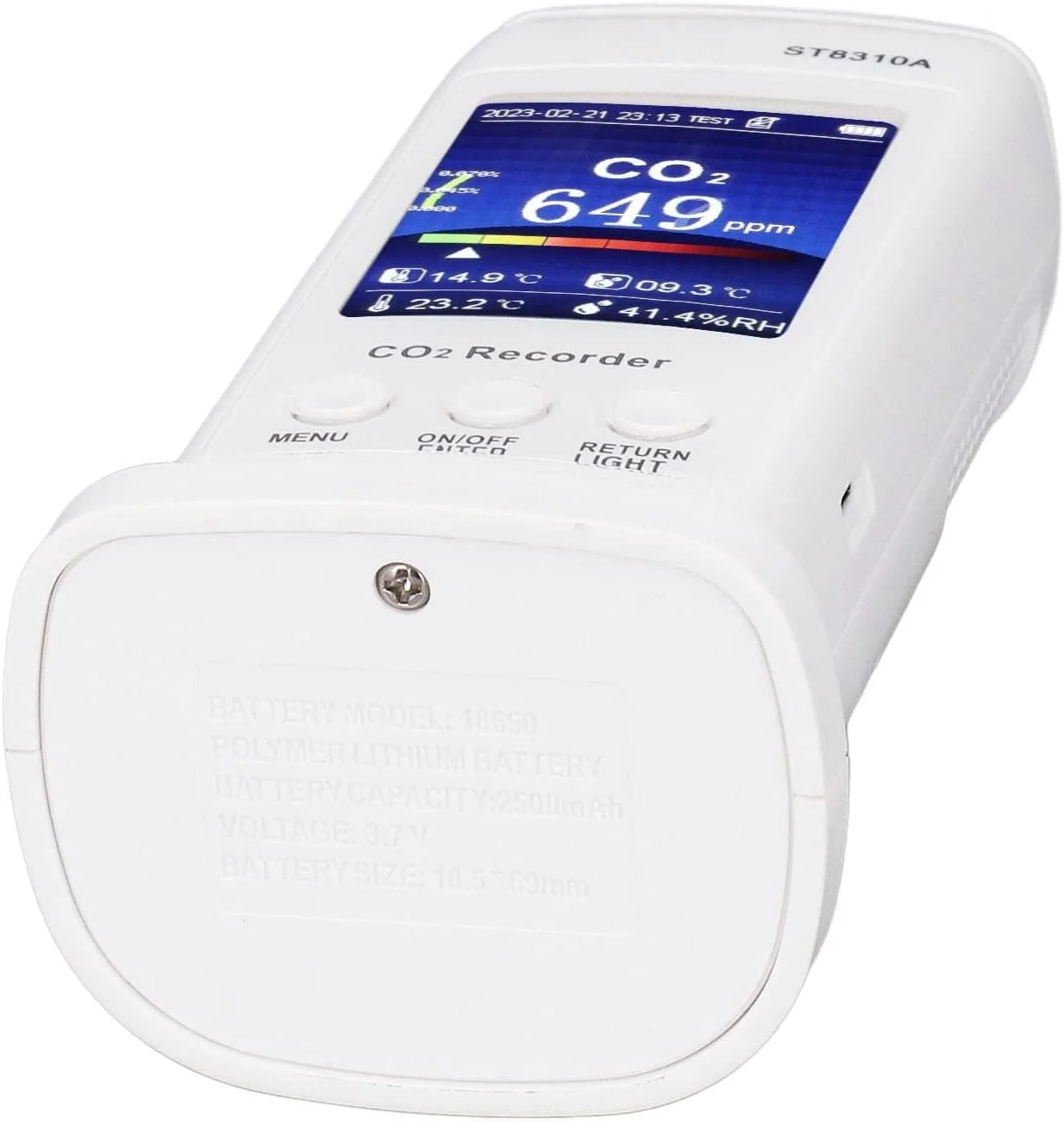 مانیتور کیفیت هوا، ردیاب CO2 با صفحه نمایش رنگی، قابل حمل، دقیق، دارای کالیبراسیون خودکار و بدنه ABS حساس برای خانه مانیتور کیفیت هوا، ردیاب CO2 با صفحه نمایش رنگی، قابل حمل، دقیق، دارای کالیبراسیون خودکار و بدنه ABS حساس برای خانه