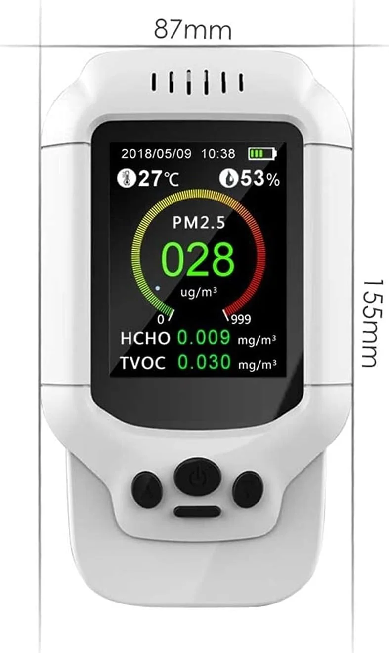 دستگاه تشخیص گاز، کاشف کیفیت هوا Dingmeng نسخه انگلیسی، اندازه گیری ذرات گرد و غبار PM2.5، فرمالدهید HCHO، دما و رطوبت دستگاه تشخیص گاز، کاشف کیفیت هوا Dingmeng نسخه انگلیسی، اندازه گیری ذرات گرد و غبار PM2.5، فرمالدهید HCHO، دما و رطوبت
