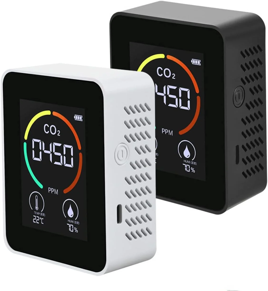 دستگاه تشخیص CO2 قابل حمل، تجهیزات سنجش دما و رطوبت هوا، سنسور با نمایشگر دیجیتال دقیق - مشکی دستگاه تشخیص CO2 قابل حمل، تجهیزات سنجش دما و رطوبت هوا، سنسور با نمایشگر دیجیتال دقیق - مشکی