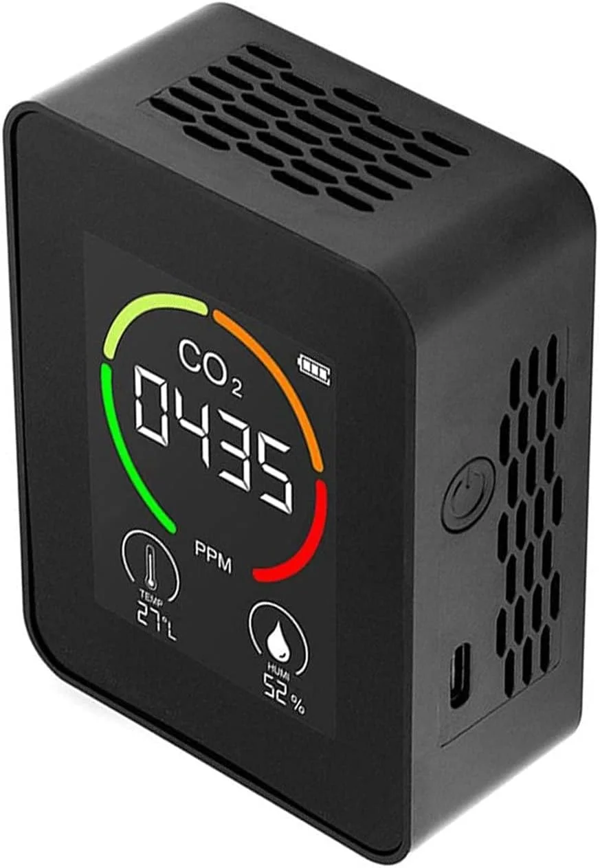دستگاه تشخیص CO2 قابل حمل، تجهیزات سنجش دما و رطوبت هوا، سنسور با نمایشگر دیجیتال دقیق - مشکی دستگاه تشخیص CO2 قابل حمل، تجهیزات سنجش دما و رطوبت هوا، سنسور با نمایشگر دیجیتال دقیق - مشکی