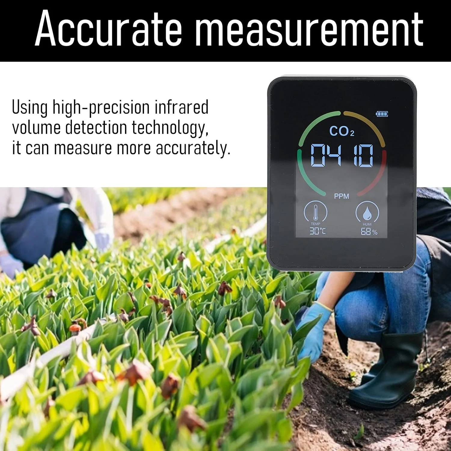 مانیتور کیفیت هوا دی اکسید کربن CO2، شارژر USB، سنسور تشخیص کیفیت هوا با دما و رطوبت برای خانه، دفتر، باشگاه، ماشین (مشکی) مانیتور کیفیت هوا دی اکسید کربن CO2، شارژر USB، سنسور تشخیص کیفیت هوا با دما و رطوبت برای خانه، دفتر، باشگاه، ماشین (مشکی)