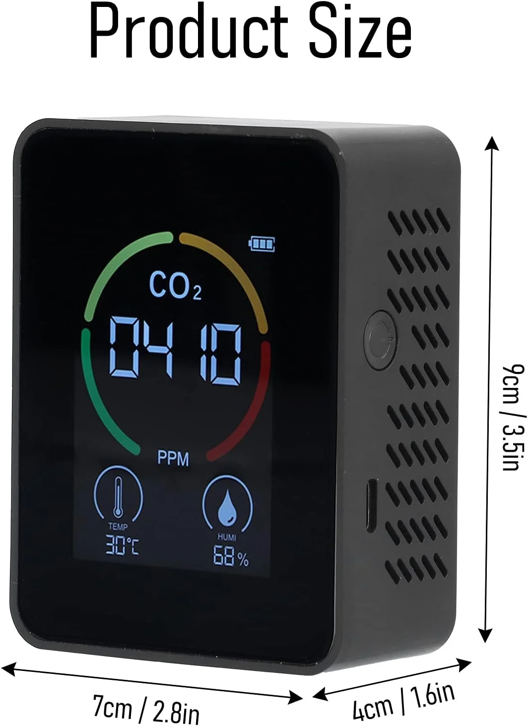 مانیتور کیفیت هوا دی اکسید کربن CO2، شارژر USB، سنسور تشخیص کیفیت هوا با دما و رطوبت برای خانه، دفتر، باشگاه، ماشین (مشکی) مانیتور کیفیت هوا دی اکسید کربن CO2، شارژر USB، سنسور تشخیص کیفیت هوا با دما و رطوبت برای خانه، دفتر، باشگاه، ماشین (مشکی)