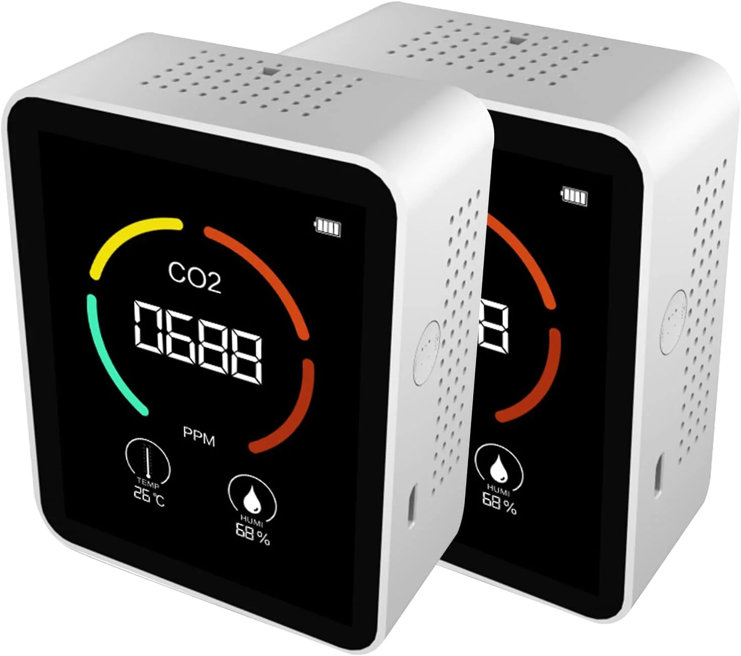 مانیتور کیفیت هوا دی اکسید کربن 3 در 1، 2 عدد دما و رطوبت هوا برای CO2، دستگاه دیجیتال CO2 مناسب برای استفاده در خانه و محل کار